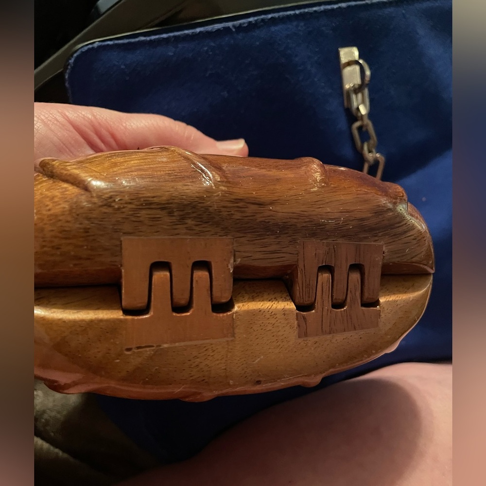 Timmy Woods Wooden Barrel Clutch with Black Tassel - Picture 4 of 6